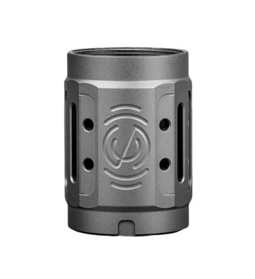 SilencerCo Alpha MAAD Brake 2.0, 2 in. OAL, 1.45 in. Diameter, Black, Anodized, Aluminum