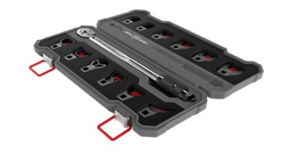 Real Avid/Revo Master-Fit Crowfoot Wrench Set for AR-Platform, Gray/Red, Heavy Duty Torque Wrench Handle, 13 pc.