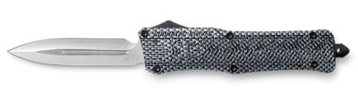 CobraTec Knives 3.75 in. Large CTK-1 OTF Drop Point Knife, Plain D2 Steel Blade, Carbon Fiber Aluminum Handle
