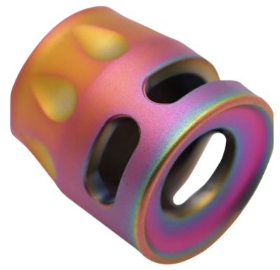 True Precision Inc S-Type Micro Compensator, 9mm/380 ACP, 1/2 in. x 28 Thread, Spectrum, 416R Stainless Steel