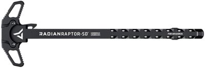 Radian Weapons Raptor SD Charging Handle for Mil-Spec AR-10/SR-25, Ambidextrous, Gas Ported Shaft, Black, Anodized, Aluminum
