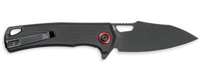 CobraTec Knives 3.13 in. Wolverine OTF Drop Point Knife, Plain Black TiCN D2 Steel Blade, Black Textured G10 Handle