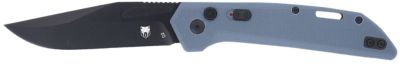 CobraTec Knives 3.5 in. Naja Folding Knife, Plain Black Powder-Coat D2 Steel Blade, Slate Gray G10 Scales Handle