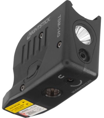 Bayco Nightstick Gun Light with Green Laser for Glock 43X MOS/48 MOS, Black, 150-Lumen, White LED
