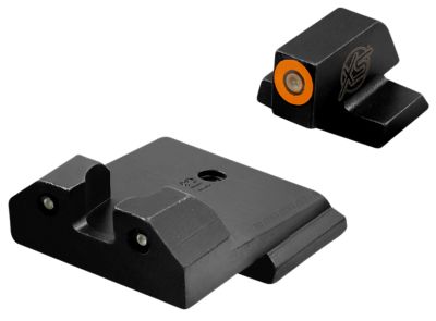 XS Sights R3D Night Sights for S&W Optics Ready, Black, Green Tritium Orange Outline Front, Green Tritium Rear