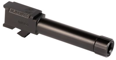 SilencerCo 9mm Luger Glock Barrel for Glock 26 Gen1-5, 3.70 in., 1/2 in. x 28 Thread, Black Nitride, Stainless Steel