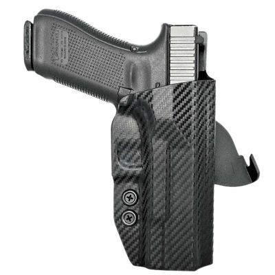 Rounded Gear OWB Paddle Holster for Glock 17, Right Hand, Black, Carbon Fiber Kydex