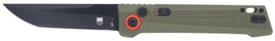 CobraTec Knives 3.5 in. Inferno OTF Tanto Folding Knife, Plain Black TiCN D2 Steel Blade, OD Green Textured Handle