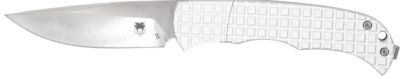 CobraTec Knives 3 in. Cyclone Hidden Release OTF Knife, Plain Satin D2 Steel Blade, White Aluminum Handle