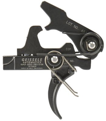 Geissele Automatics SSP Single-Stage Curved Trigger for AR-Platform, 3-3.75 lb. Draw, Black Oxide, Steel