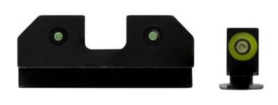 XS Sights R3D Night Sights for Glock, Green Tritium Green Outline Front, Green Tritium Rear