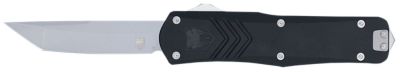 CobraTec Knives 3 in. Medium FS-X Gen III OTF Tanto Knife, Plain Stonewashed D2 Steel Blade, Aluminum Handle