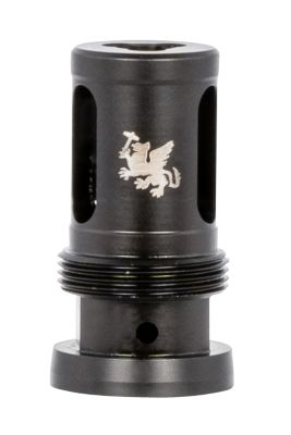 Griffin Armament Taper Mount Hammer Comp, 30 Cal, 5/8 in. x 24 Thread, 1.94 in. OAL, 1.08 in.D, Black, 17-4 Stainless Steel