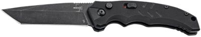 Boker 3.07 in. Intention II Tanto Folding Knife, Plain D2 Steel Blade, Black G10 Handle