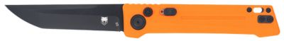 CobraTec Knives 3.5 in. Inferno OTF Tanto Folding Knife, Plain Black TiCN D2 Steel Blade, Blaze Orange Textured Handle