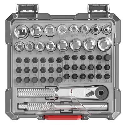 Real Avid/Revo X3 Driver Socket/Gunsmithing Bit Set, Black/Gray, 52 pc.