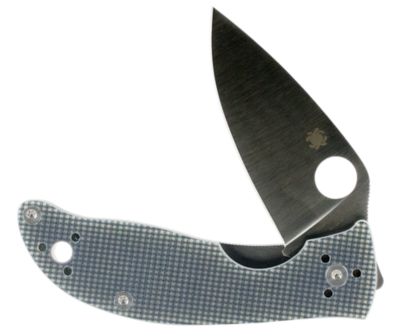 Spyderco 3.30 in. Polestar Drop Point Folding Knife with Pocket Clip, Plain CTS BD1 SS Blade, Gray G10 Handle