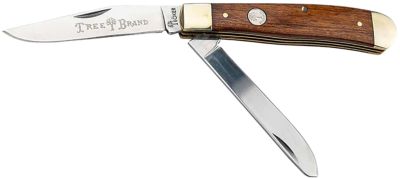 Boker Trapper 2.0 Clip Point/Spey Knife, Plain D2 Steel Blade, Rosewood Tulip Wood Handle