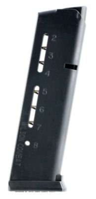 Wilson Combat ETM 8 Round 45 ACP Magazine for Wilson Combat 1911 Elite Tactical, Black, Stainless Steel