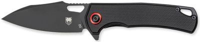CobraTec Knives 3.13 in. Wolverine Drop Point Folding Knife, Black Stonewashed D2 Steel Blade, Black Textured G10 Scales Handle