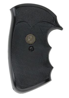 Pachmayr Gripper Grip for Colt Python, Trooper, Checkered, Black, Rubber with Finger Grooves