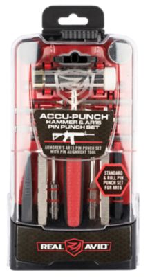 Real Avid/Revo Accu-Punch Pin Punch Set for AR-15 Rifles, Steel, Red Rubber Handle