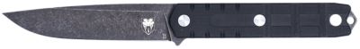 CobraTec Knives 4.5 in. Outdoor Warrior Drop Point Fixed Blade Knife, Stonewashed D2 Steel Blade, Black G10 Scales Handle