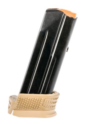 FN 15 Round 9mm Luger Magazine for FN 509 Compact, Base Pad w/Mag Sleeve, Black/Flat Dark Earth, Steel