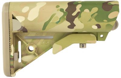 B5 Systems Enhanced SOPMOD Stock for AR-Platform with Mil-Spec Receiver Extension (Tube Not Included), Multi-Cam, Synthetic