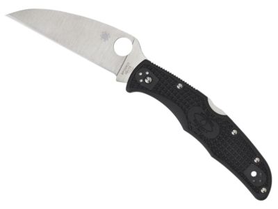 Spyderco 3.78 in. Endura 4 Lightweight Wharncliffe Folding Knife, Plain VG-10 SS Blade, Black Textured FRN Handle