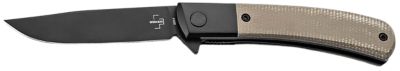 Boker 2.95 in. Modern Gentleman Folding Knife, Plain Black Nitro-V Blade, Green Micarta Handle