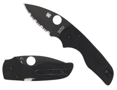 Spyderco 2.42 in. Lil' Native Folding Knife with Pocket Clip, Plain Black DLC CPM S30V SS Blade, Black Textured G10 Handle