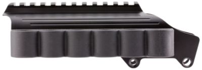 TacStar SideSaddle Rail Mount Shell Carrier for Remington 870/1100/1187, 6rd, 12 Gauge, Black, Polymer w/Aluminum Mounting Plate