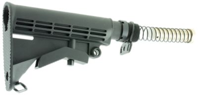 Aim Sports M4 Stock for AR-Platform, Mil-Spec, 6 Position Collapsible, Black, Synthetic