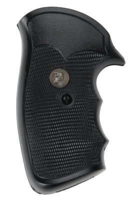 Pachmayr Gripper Grip for S&W K/L Frame with Square Butt, Checkered, Black, Rubber with Finger Grooves