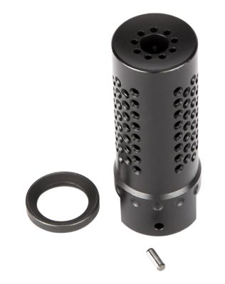 Spikes Dynacomp Extreme Muzzle Brake, 5.56x45mm NATO, 1/2 in. x 28 Thread, 2.25 in. OAL, Black, Nitride, 416R Stainless Steel