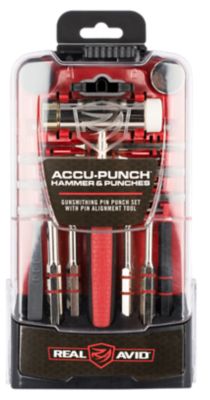 Real Avid/Revo Accu-Punch Hammer and Punches, Steel, Red Rubber Handle