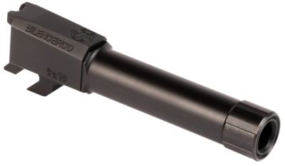 SilencerCo 9mm Luger S&W Barrel for S&W M&P Shield, 3.50 in., 1/2 in. x 28 Thread, Black Nitride, Stainless Steel