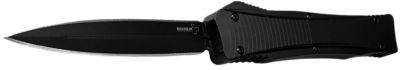 Boker 3.39 in. Double Edge Dagger, Plain Black D2 Steel Blade, Aluminum Handle