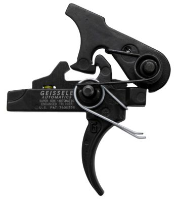 Geissele Automatics SSA-E Two-Stage Curved Trigger for AR-Platform, 2.90-3.80 lb. Draw, Black Oxide, Steel