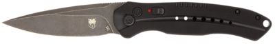 CobraTec Knives 3.5 in. Diablo Folding Knife, Black Stonewashed D2 Steel Blade, Black Textured G10 Scales Handle