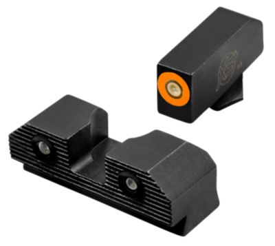 XS Sights R3D 2.0 Night Sights for Glock, Green Tritium Orange Outline Front, Green Tritium Rear, GLR203P6N