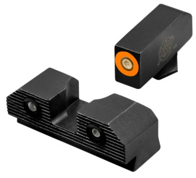 XS Sights R3D 2.0 Night Sights for Glock, Green Tritium Orange Outline Front, Green Tritium Rear, GLR201P6N