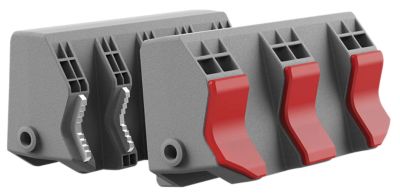 Real Avid/Revo Smart-Jaws Tube-Fit Sleeves, Reversible, Gray/Red, Rubber Overmold/Steel Side