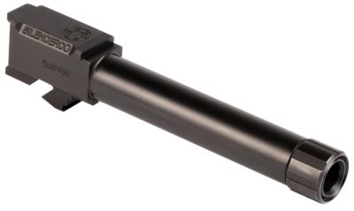 SilencerCo 9mm Luger Glock Barrel for Glock 19/45/19X, 4.50 in., 1/2 in. x 28 Thread, Black Nitride, Stainless Steel