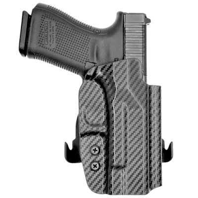 Rounded Gear OWB Paddle Holster for Glock 19, Right Hand, Black, Carbon Fiber Kydex