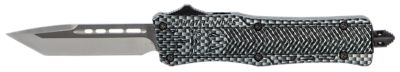 CobraTec Knives 2.75 in. Small CTK-1 OTF Tanto Knife, Plain D2 Steel Blade, Carbon Fiber Aluminum Handle