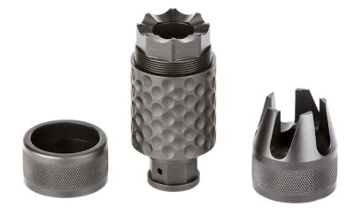 Spikes Barking Spider2 Muzzle Brake, 5.56x45mm NATO, 1/2 in. x 28 Thread, 3.75 in. OAL & 1.40 in.D, Black, 4140 Chromoly Steel