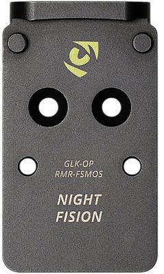 Night Fision Optics Plate for Glock Full Size/Compact, Trijicon RMR, Holosun 507C, Black, Stainless Steel