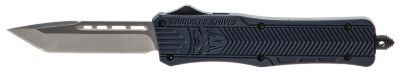 CobraTec Knives 3 in. Medium CTK-1 OTF Tanto Knife, Plain D2 Steel Blade, NYPD Blue Aluminum Handle
